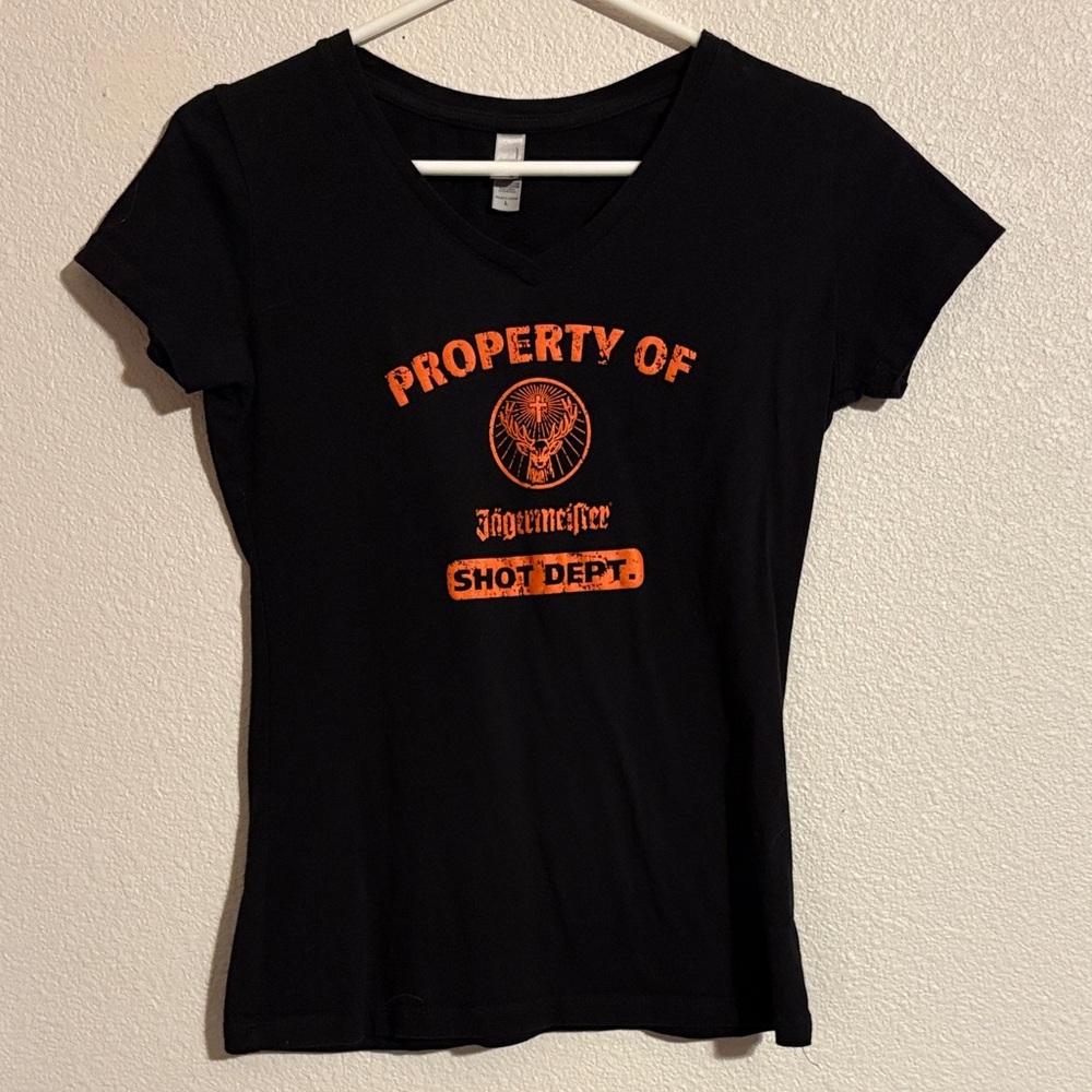 Next Level Apparel Black Tee with Orange Graphic